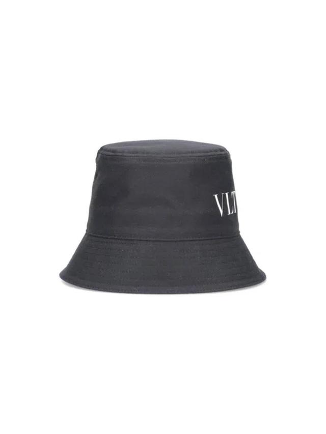 VALENTINO GARAVANI Valentino Vltn Logo Printed Bucket Hat In Black   Product Image