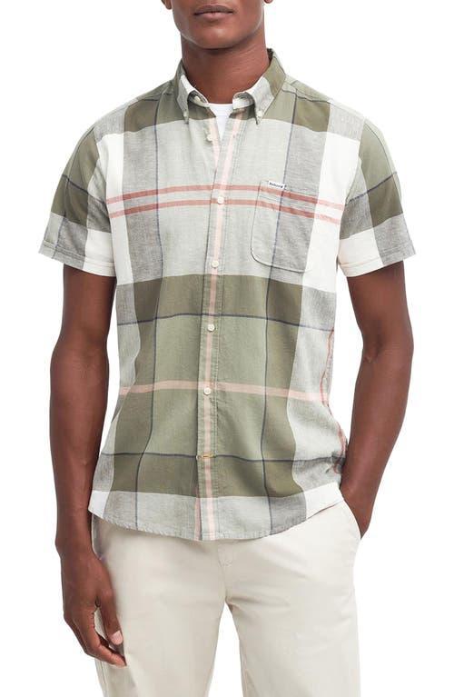 Barbour Mens Douglas Tailored Fit Plaid Short Sleeve Cotton & Linen Button-Down Shirt Product Image