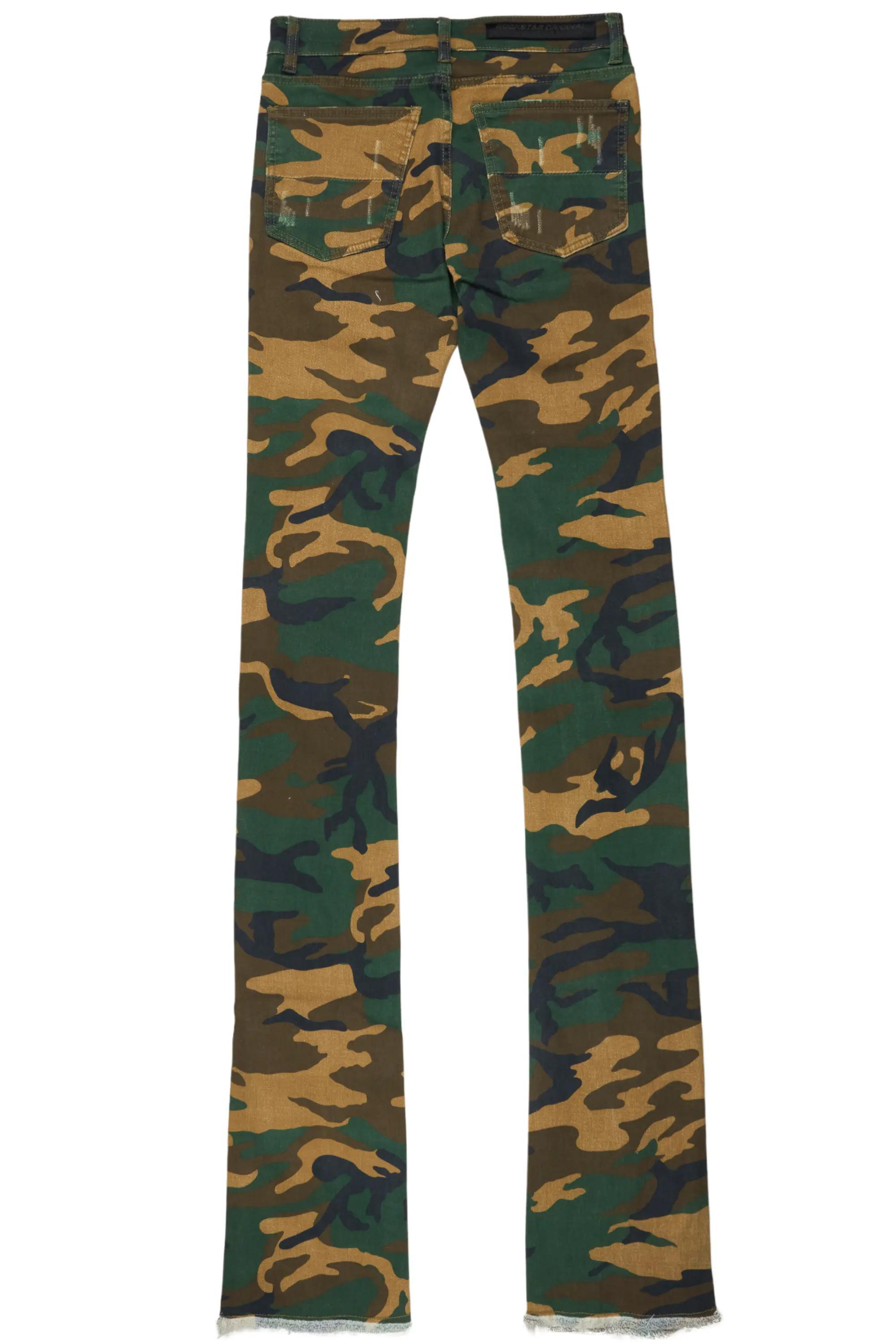 Petrus Camo Super Stacked Flare Jean Male Product Image