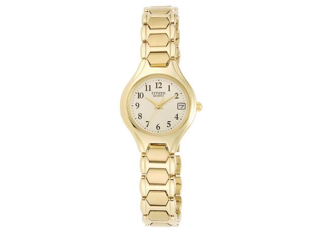 Citizen Womens Easy Reader Stainless Steel Watch, Yellow Product Image