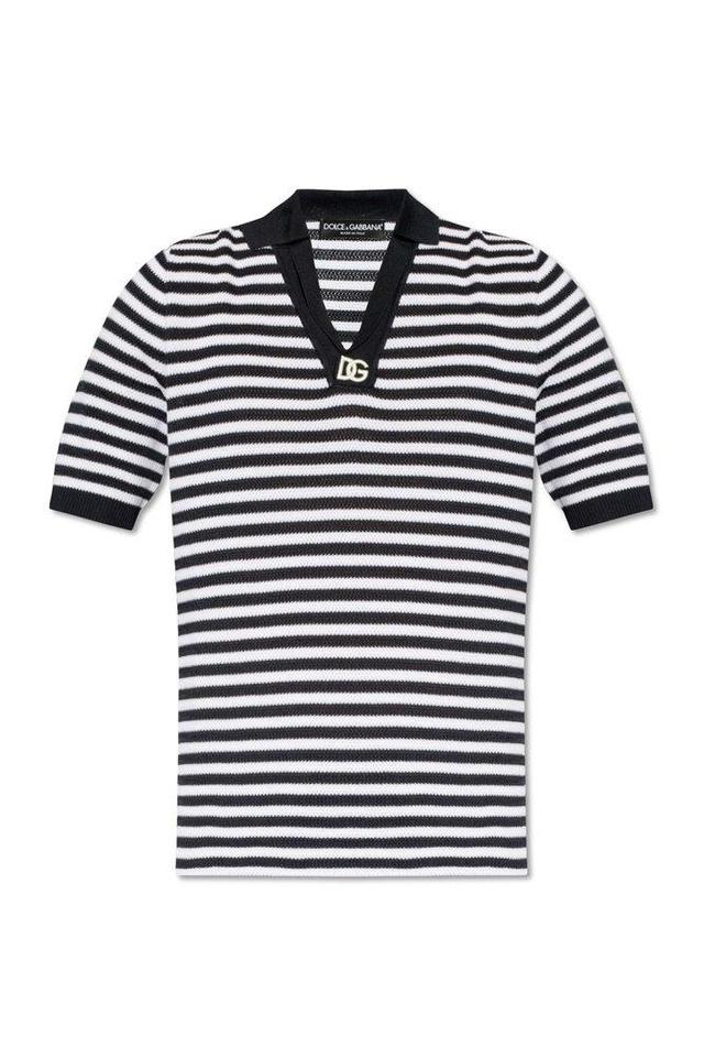 Dg Logo Embroidered Striped V In Multi Product Image