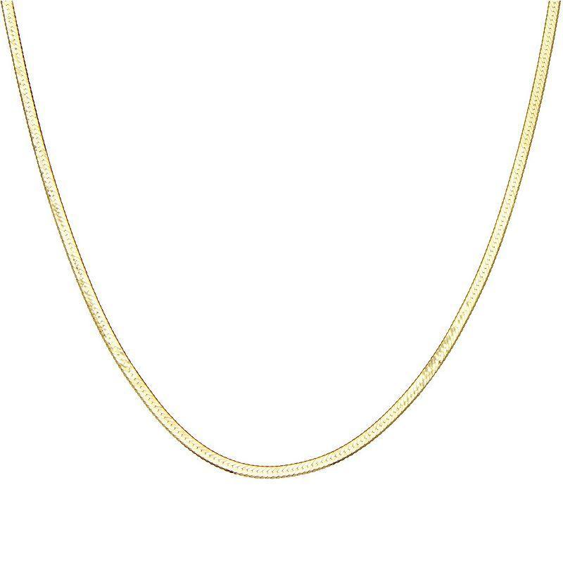 Giorgio di Vicenza Sterling Silver Herringbone Chain Necklace, Womens Yellow Product Image