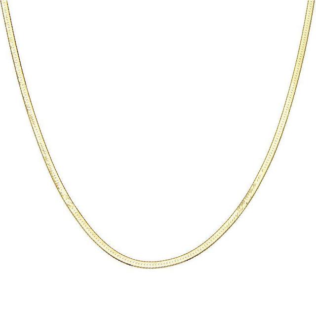 Giorgio di Vicenza Sterling Silver Herringbone Chain Necklace, Womens Gold Tone Product Image