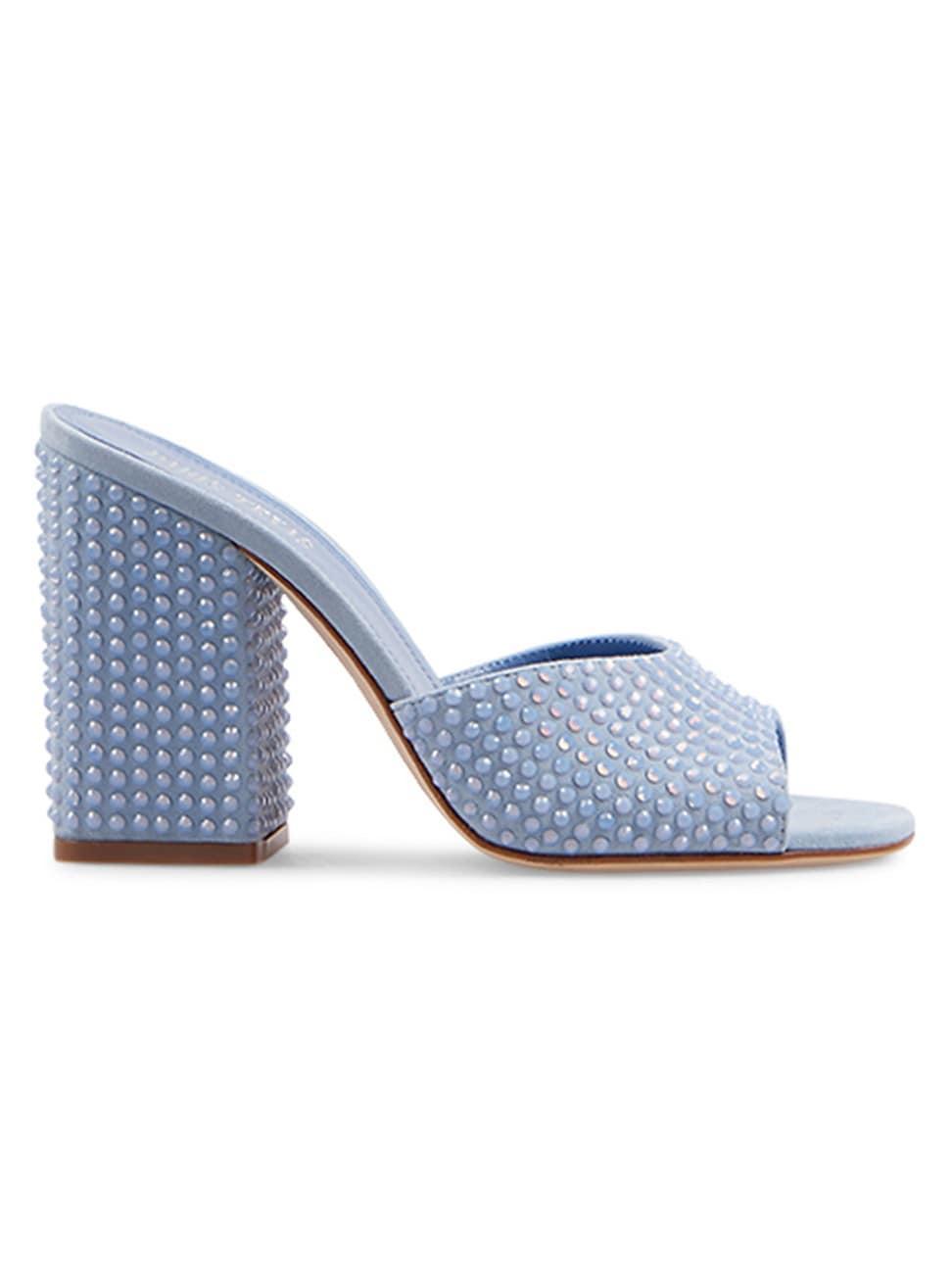 Womens Holly Anja Crystal-Embellished Leather Mules Product Image