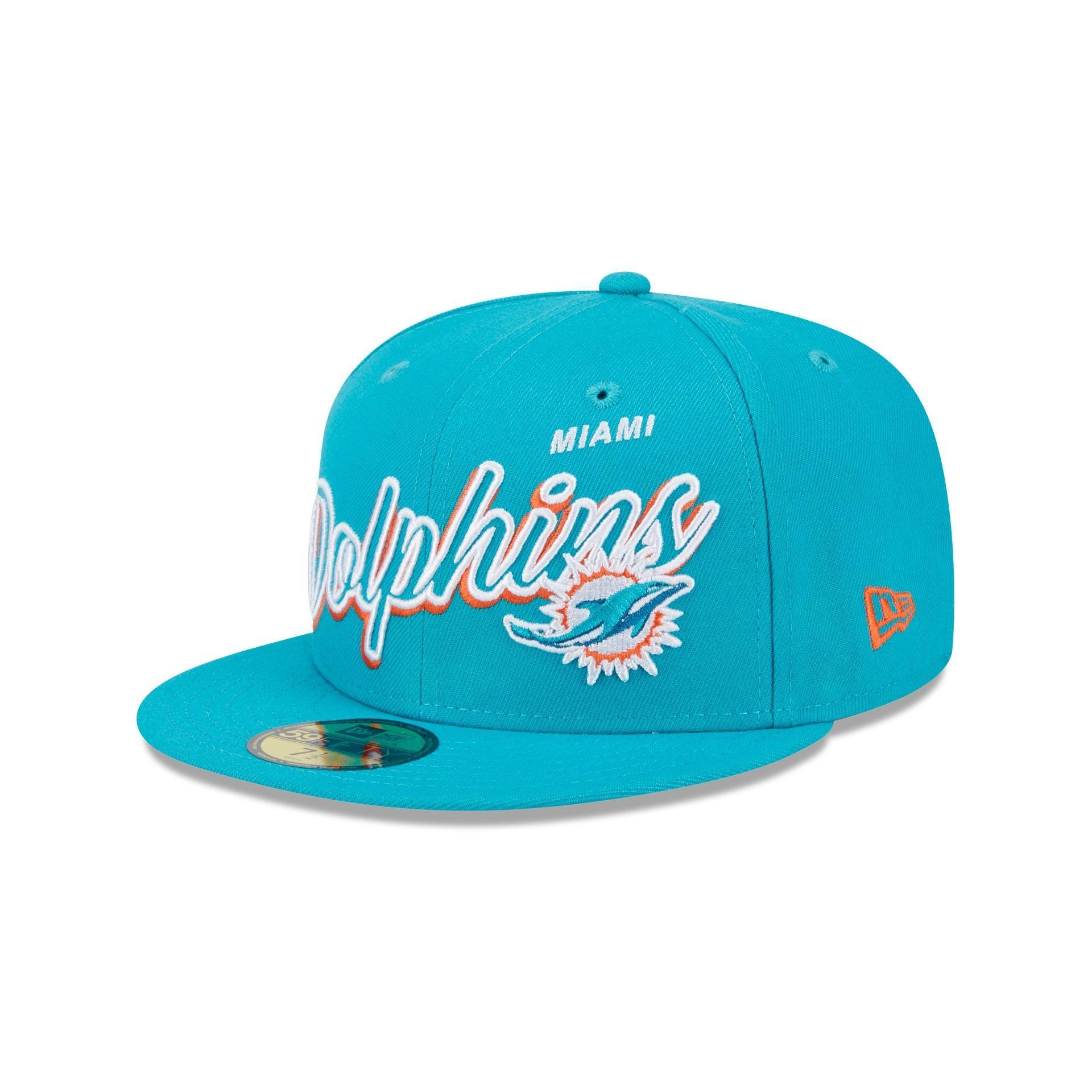 Miami Dolphins Script Sided 59FIFTY Fitted Hat Male Product Image