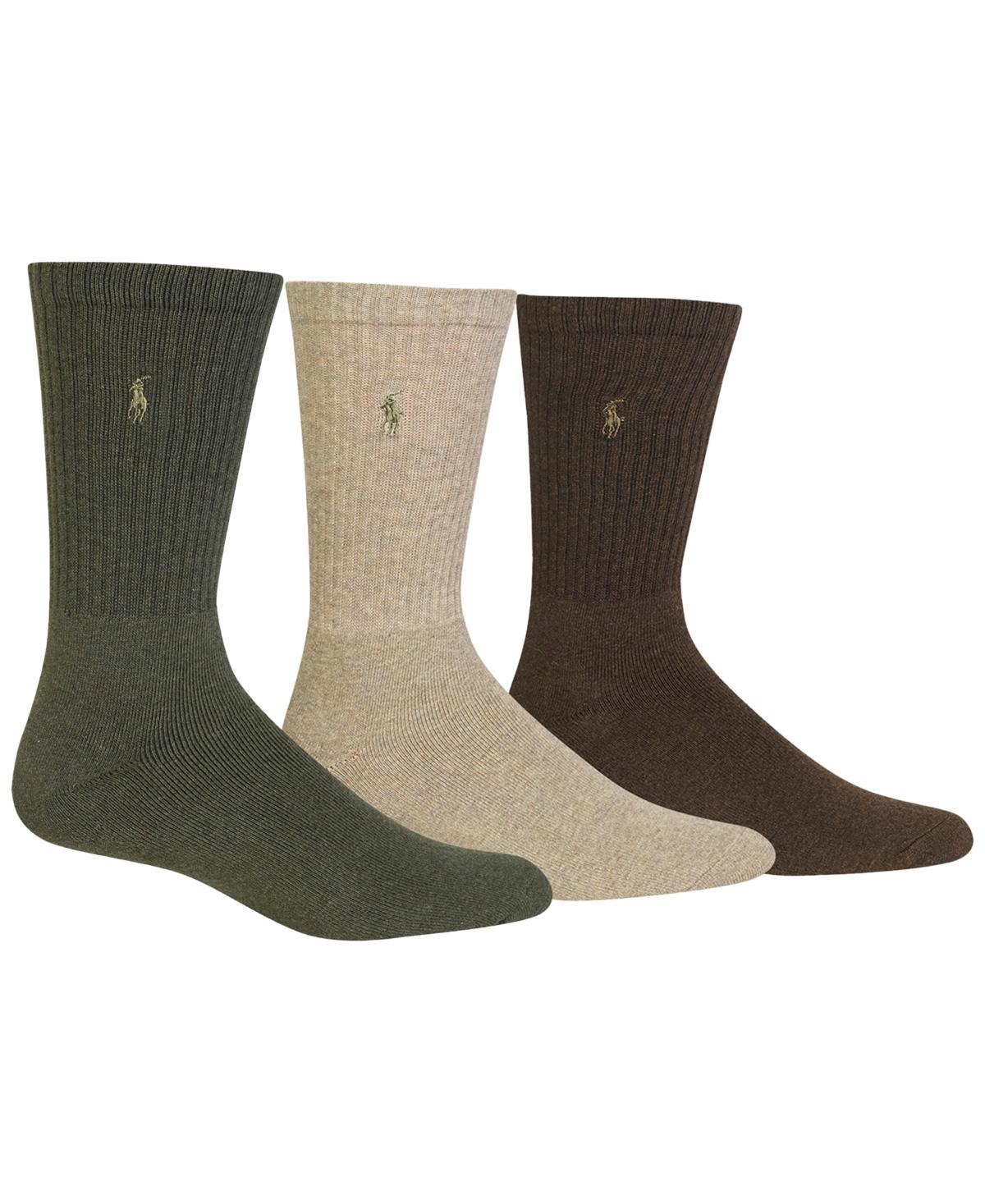 Polo Ralph Lauren 3 Pack Ribbed Cushion Foot Crew Mens Socks Product Image