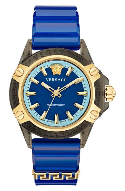 Versace Mens Swiss Icon Active Black Silicone Strap Watch 42mm Product Image