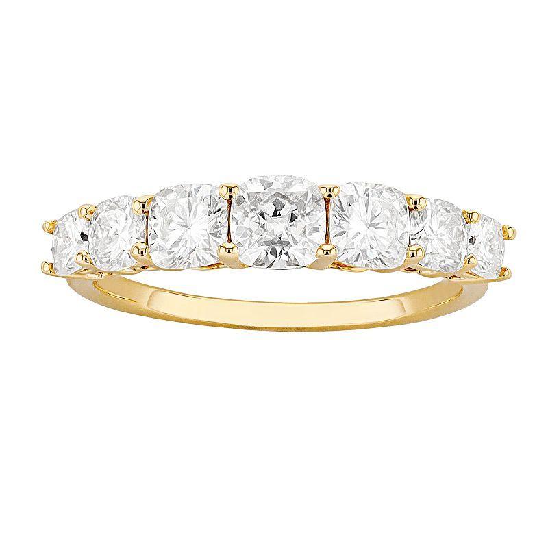 Radiant Fire 14k Gold Lab-Created Moissanite 7-Stone Wedding Band, Womens Product Image