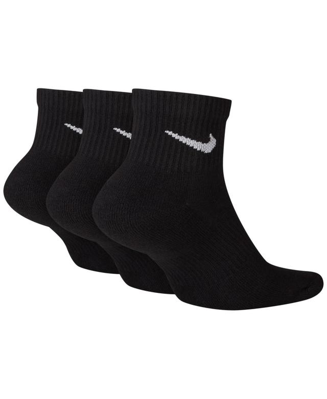 NIKE Dri-fit Cushion Quarter Socks 3-pack In White,(black) Product Image