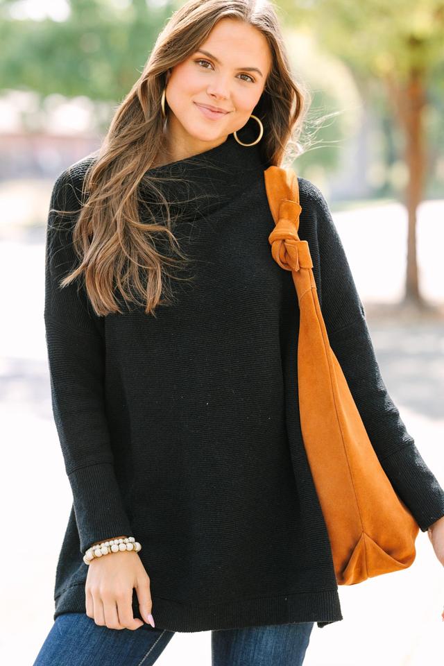 The Slouchy Black Mock Neck Tunic Female Product Image