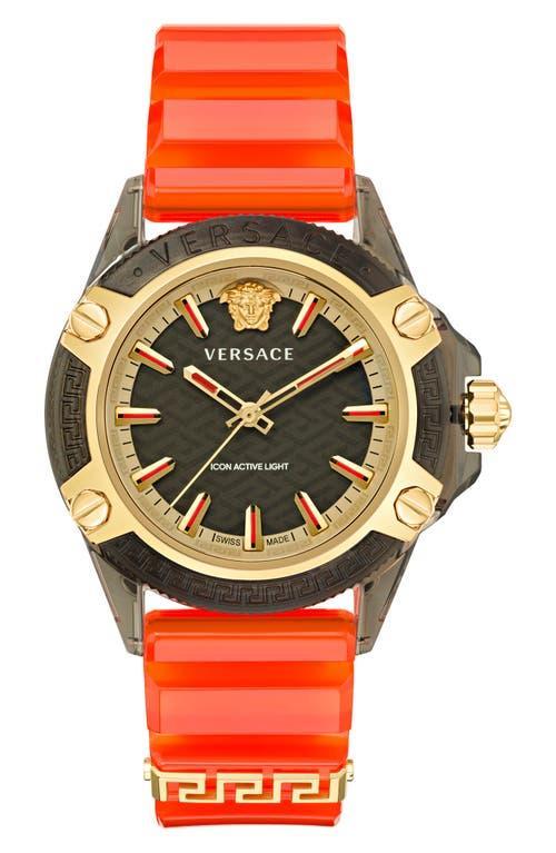 Versace Mens Swiss Icon Active Black Silicone Strap Watch 42mm Product Image