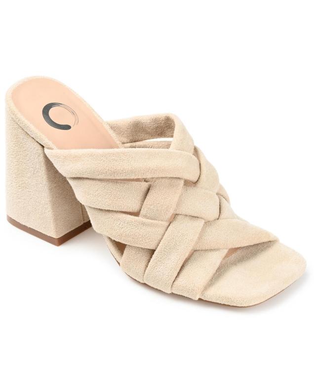 Journee Collection Womens Dorisa Woven Block Heel Sandals Product Image