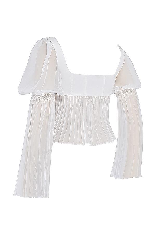 Lucie White Pleated Top Product Image