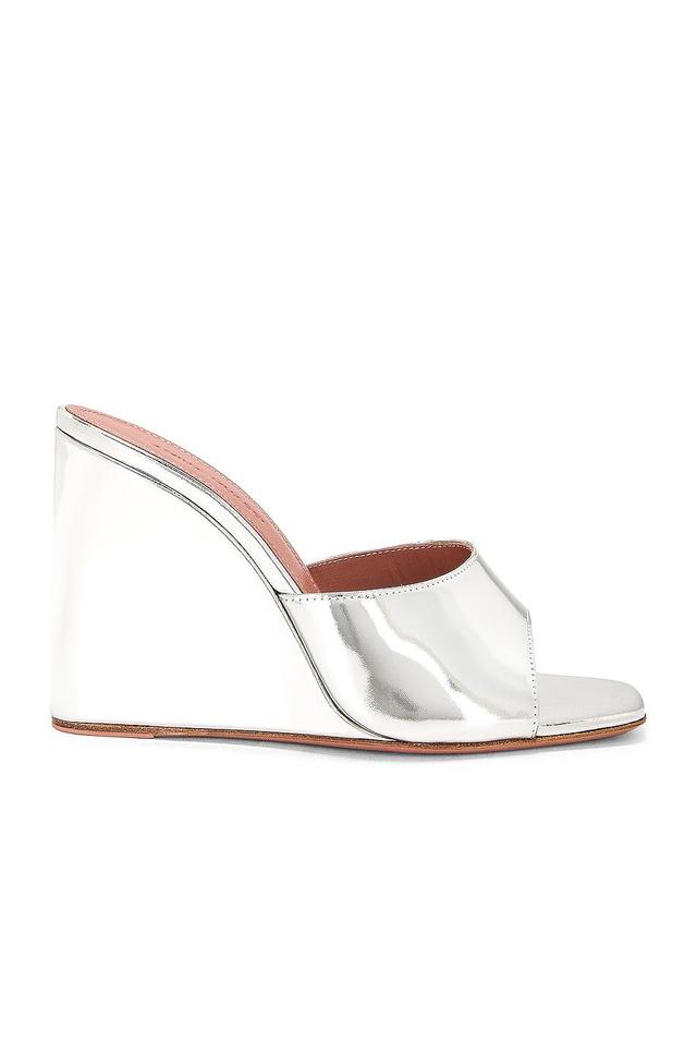 AMINA MUADDI Lupita Mirror Wedge in Silver - Metallic Silver. Size 40 (also in 35, 35.5, 38.5). Product Image