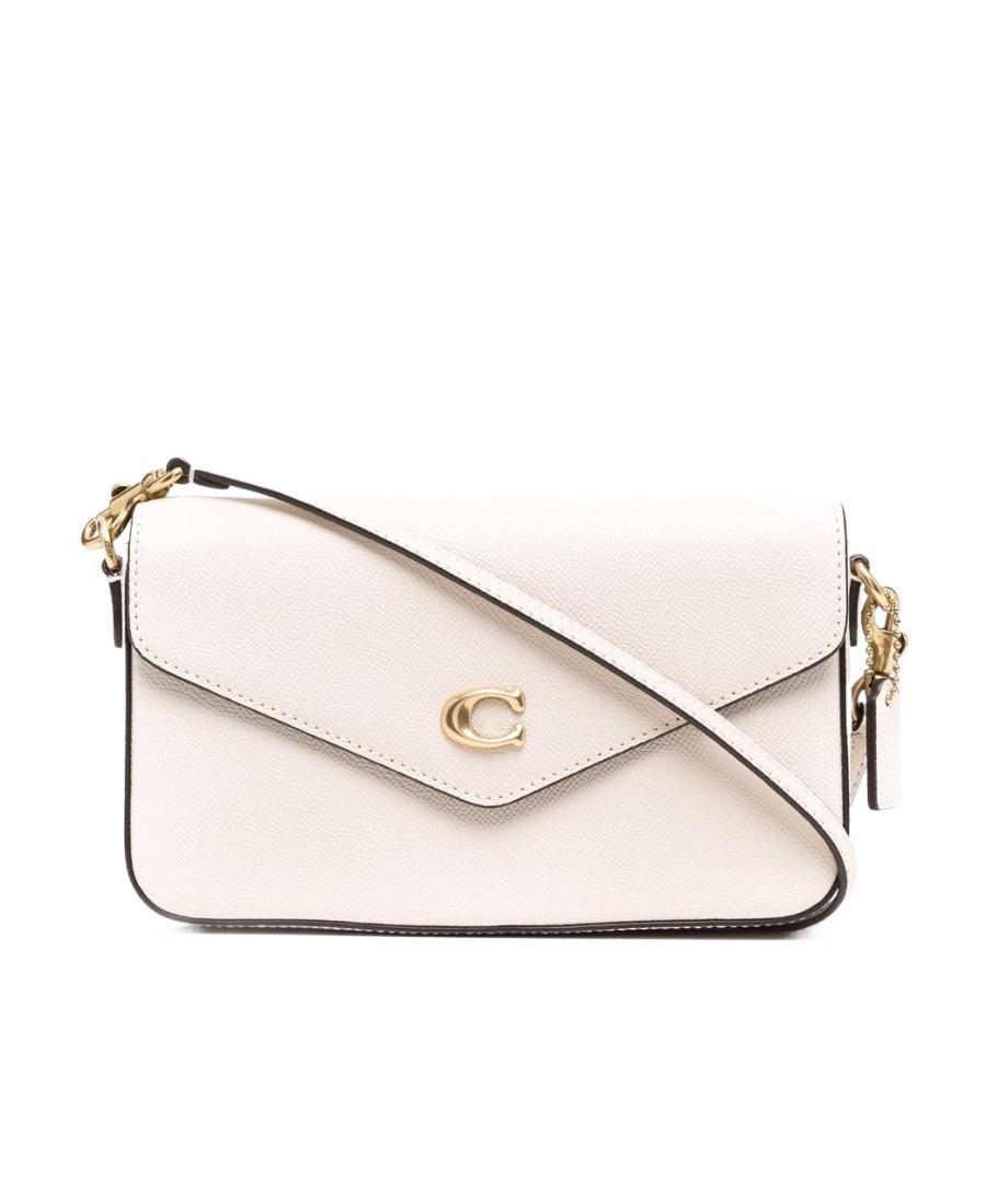 COACH Logo-plaque Leather Crossbody Bag In White Product Image