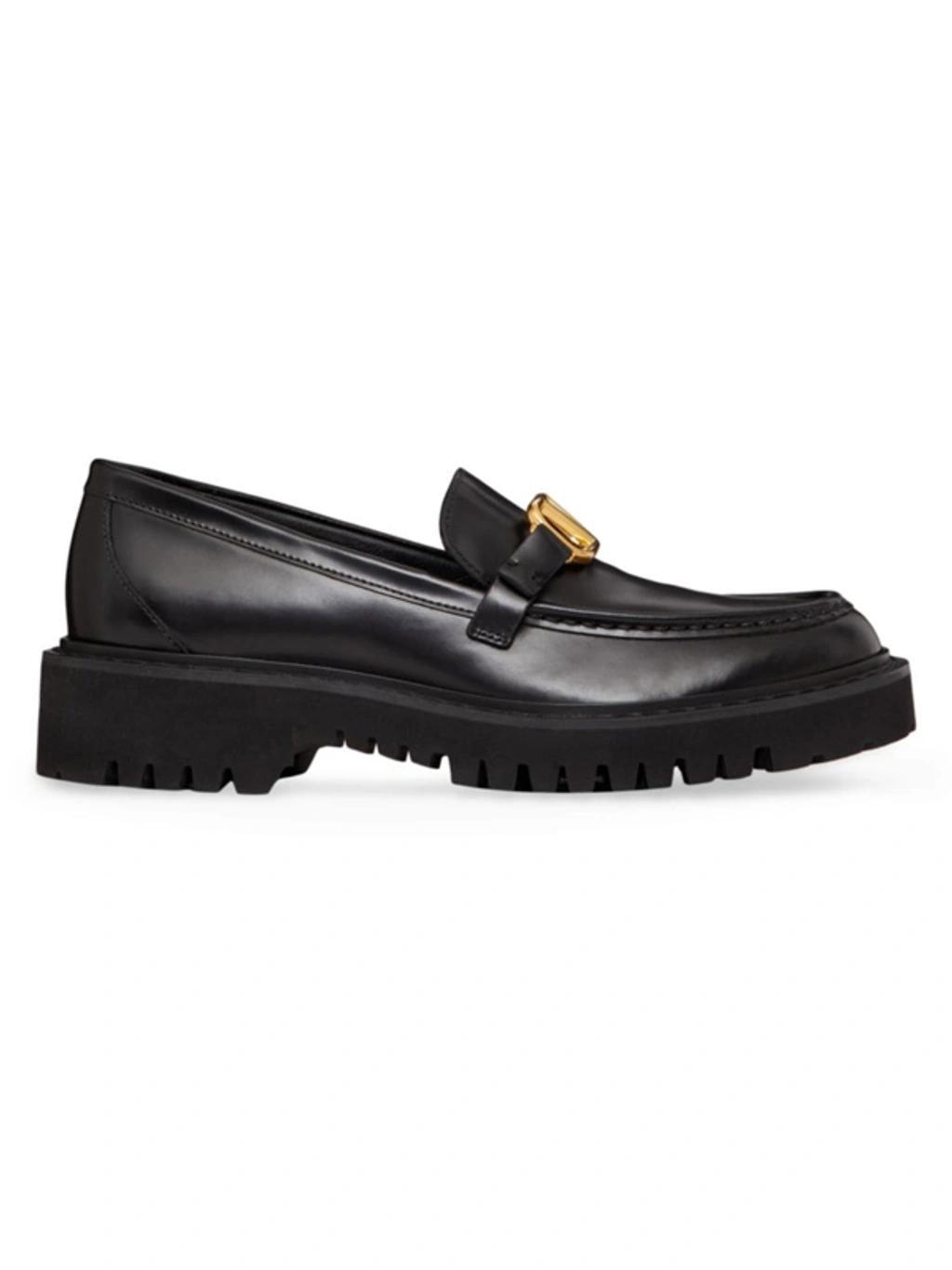 VALENTINO GARAVANI 15mm Vlogo Signature Leather Loafers In Black product image