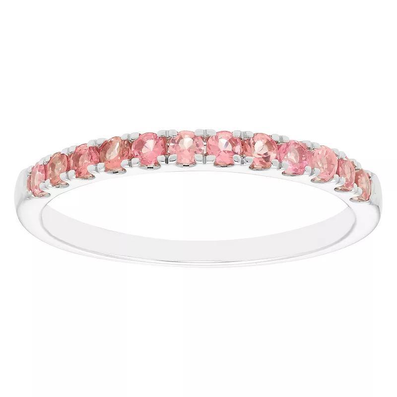 Boston Bay Diamonds 10k Gold White Sapphire Stacking Ring, Womens Pink Tourmaline Product Image