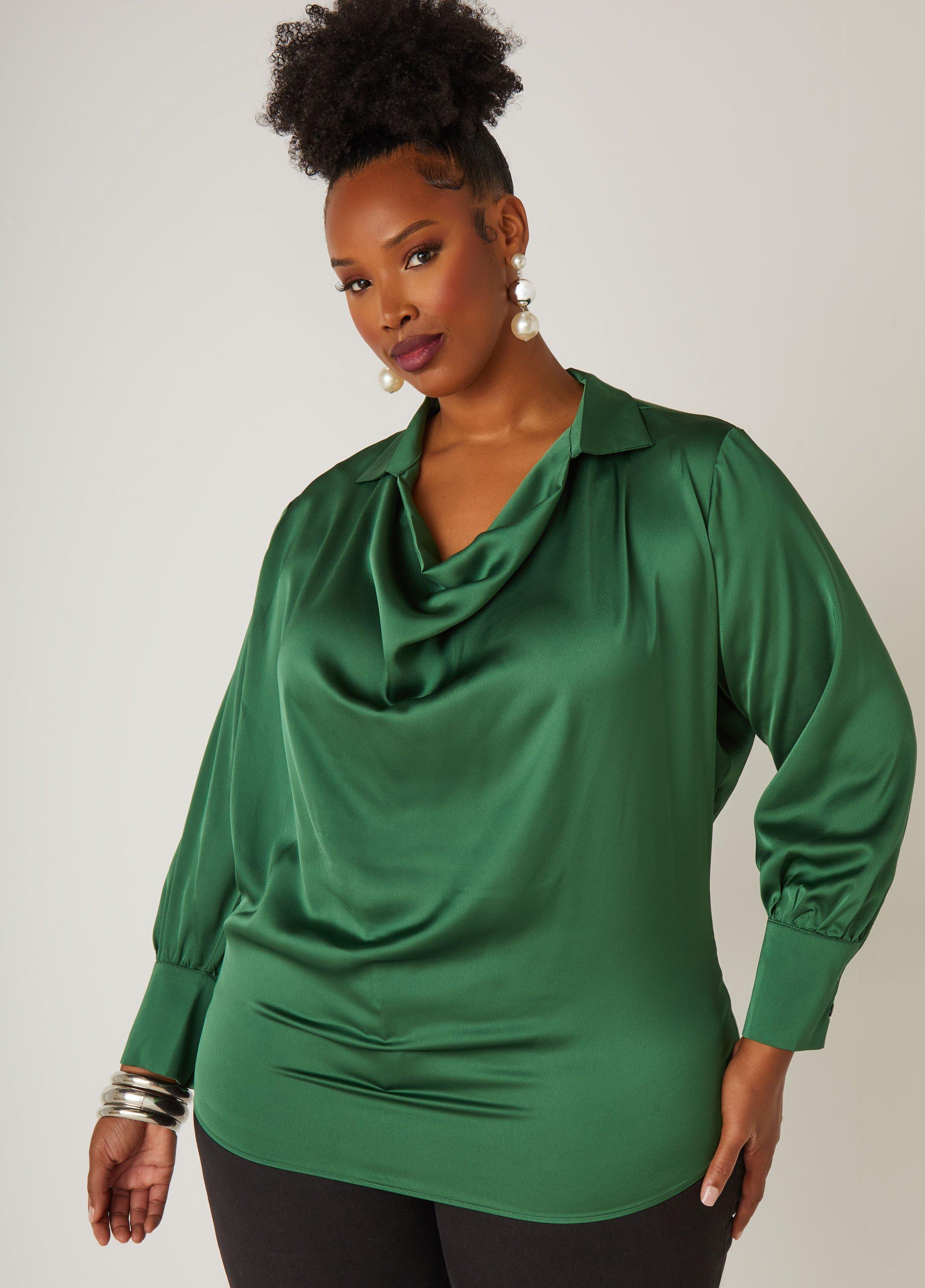 Cowl Neck Satin Blouse Product Image