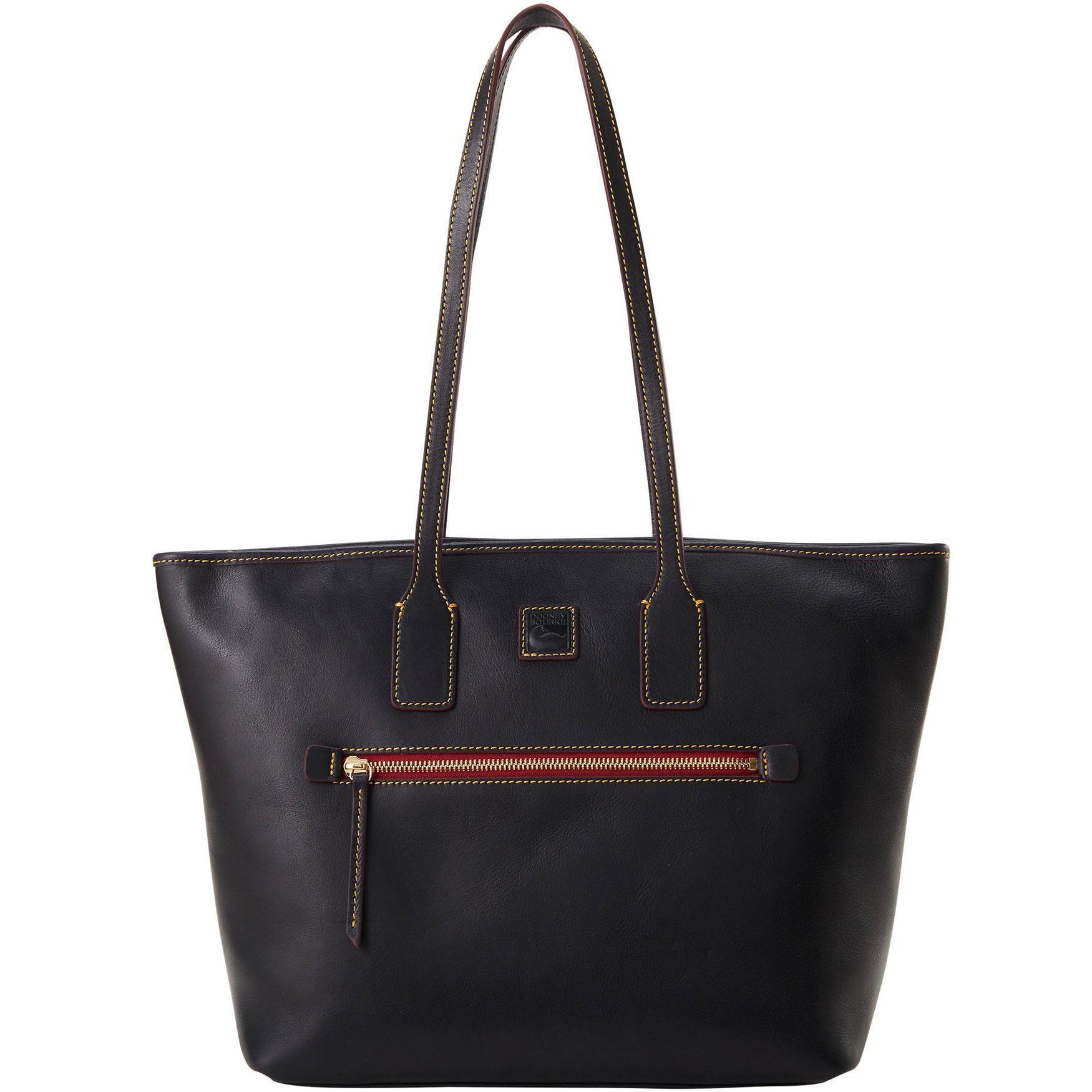 Dooney & Bourke Womens Florentine Leather Tote Shopping Bag in Navy Product Image