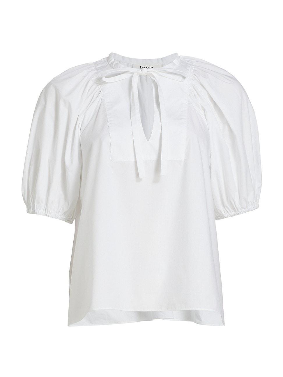 Womens Jamie Puff-Sleeve Cotton Top Product Image