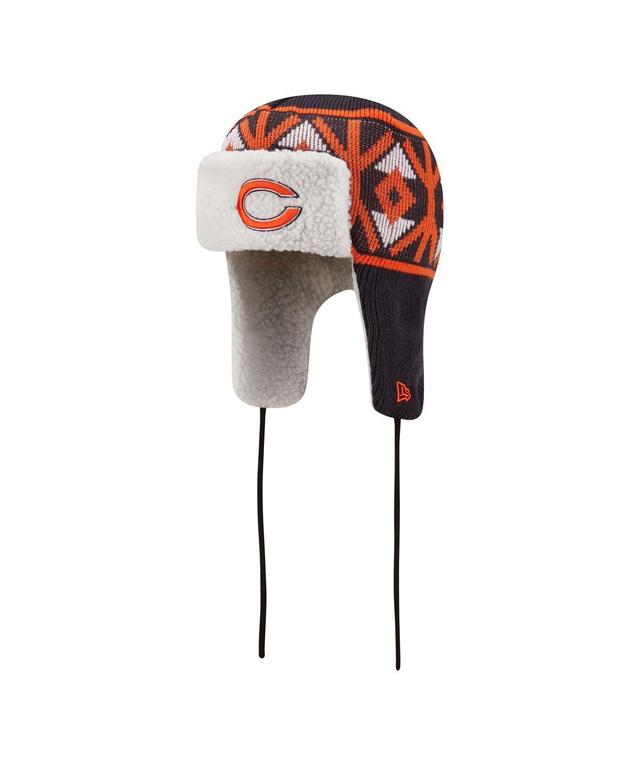 Mens New Era Navy Chicago Bears Knit Trapper Hat Product Image