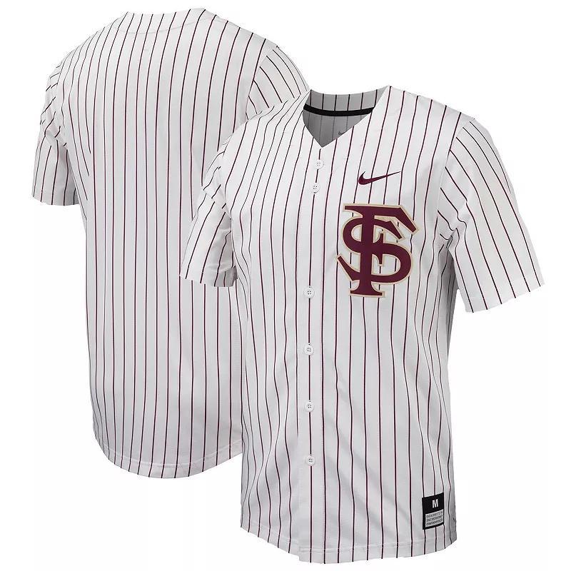 Mens Nike /Garnet Florida State Seminoles Pinstripe Replica Full-Button Baseball Jersey Product Image