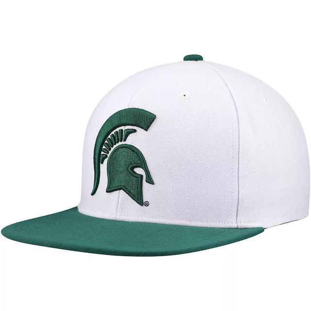 Mitchell & Ness Mens White/Green Michigan State Spartans 2-Tone 2.0 Snapback Hat Product Image