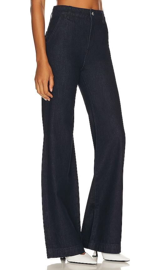 GRLFRND Camille High Rise Flared Trouser in Blue. - size 32 (also in 23, 24, 25, 26, 27, 28, 29, 30, 31) Product Image