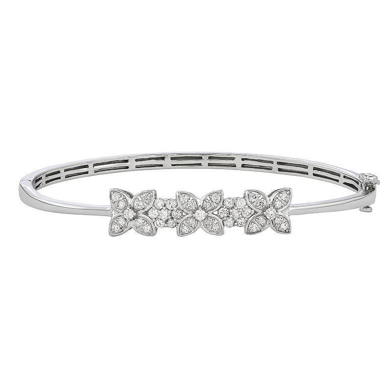 Jewelexcess 1 Carat T.W. Diamond Sterling Silver Bangle Bracelet, Womens Product Image