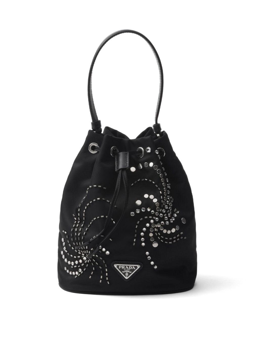 PRADA Mini Re-nylon Bucket Bag In Nero Product Image