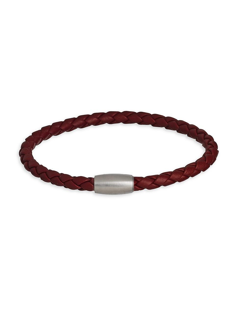 Mens Magnet Clasp Leather Bracelet Product Image