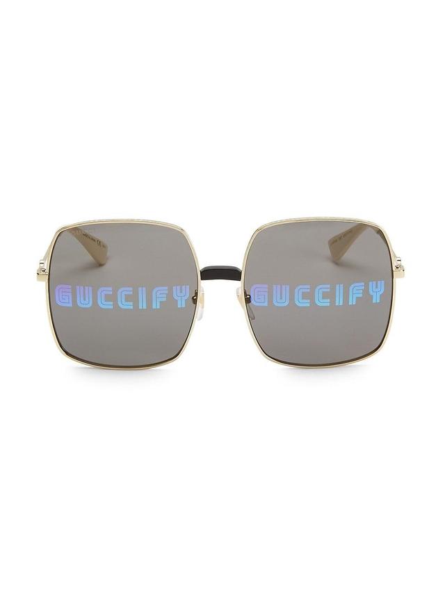 Mens 60MM Guccify Unisex Square Sunglasses Product Image