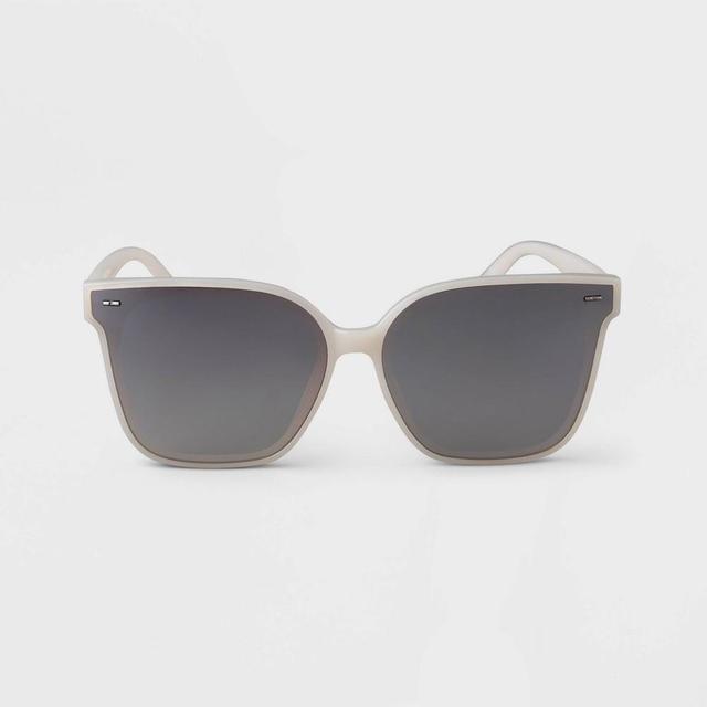 Womens Plastic Shield Sunglasses - A New Day White Product Image