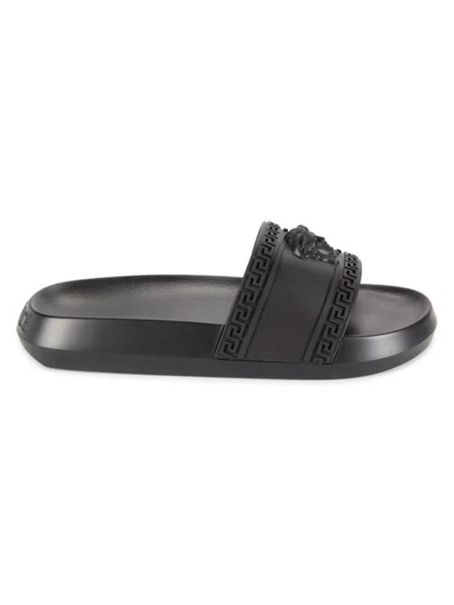 VERSACE Palazzo Pool Sliders In Black Product Image