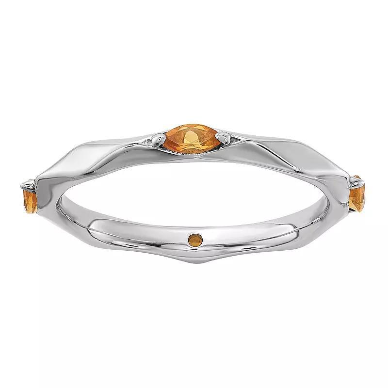 Stacks & Stones Sterling Silver Gemstone Stackable Ring, Womens Citrine Product Image