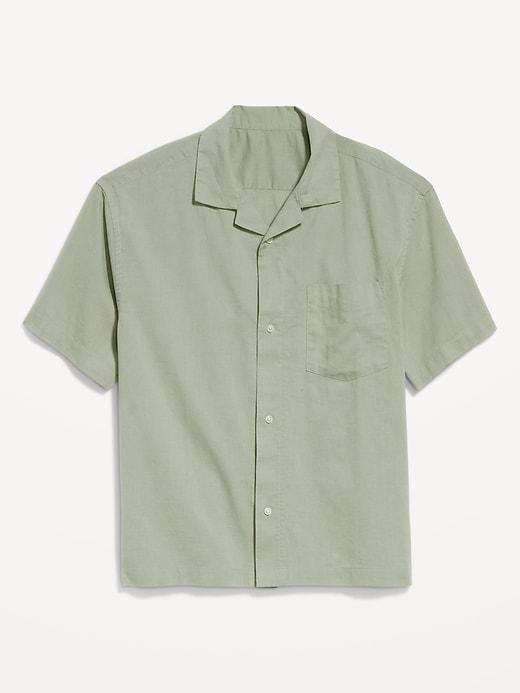 Short-Sleeve Crop Camp Shirt Product Image