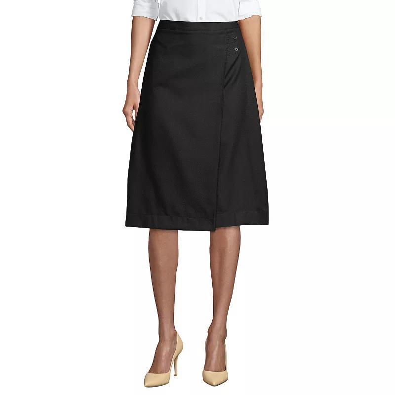 Womens Lands End Solid Below the Knee A-line Skirt Blue Product Image