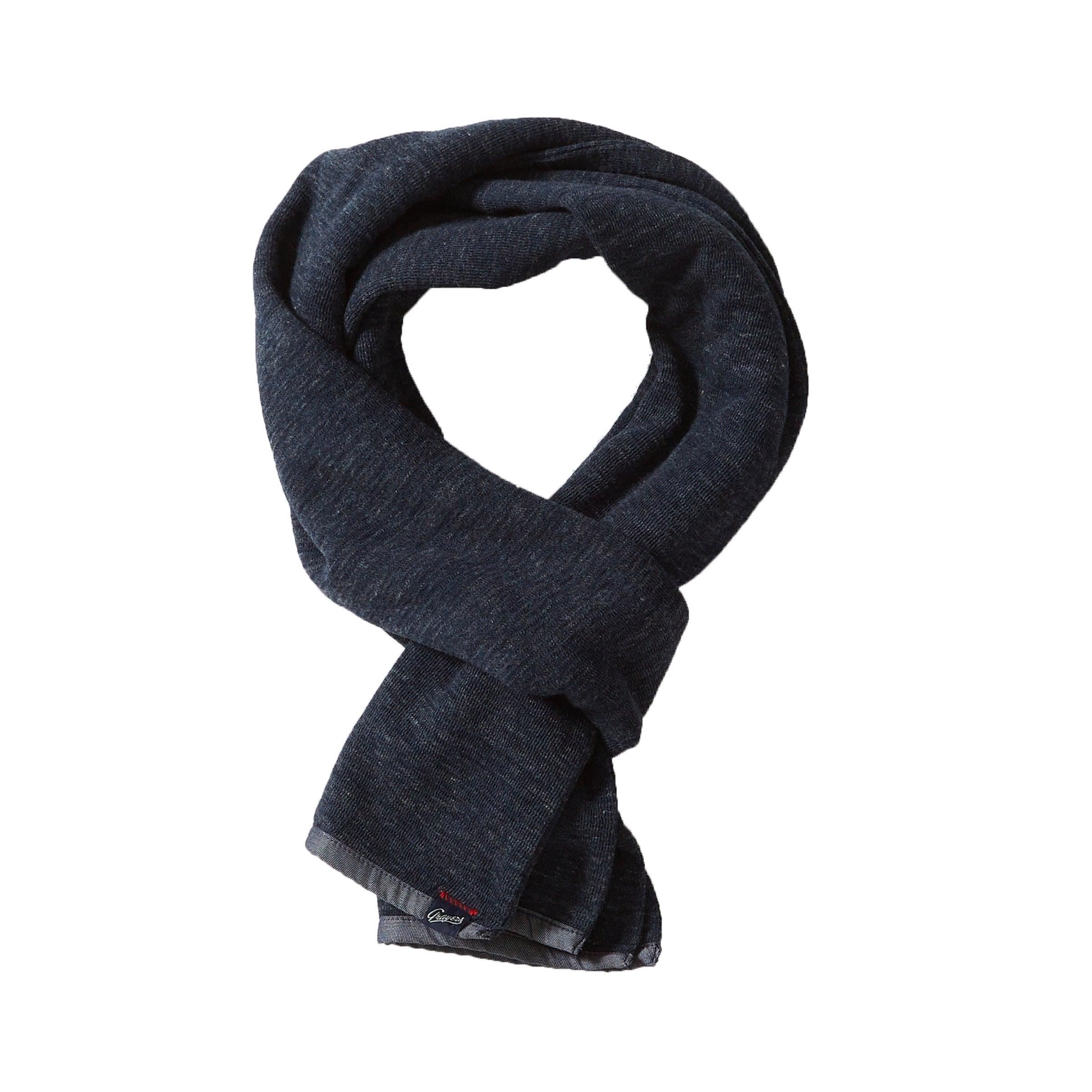 New Windsor Double Cloth Cotton Scarf - Navy Product Image