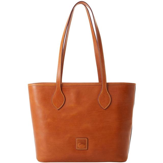 Dooney & Bourke Womens Florentine Leather Tote Shopping Bag in Natural Product Image