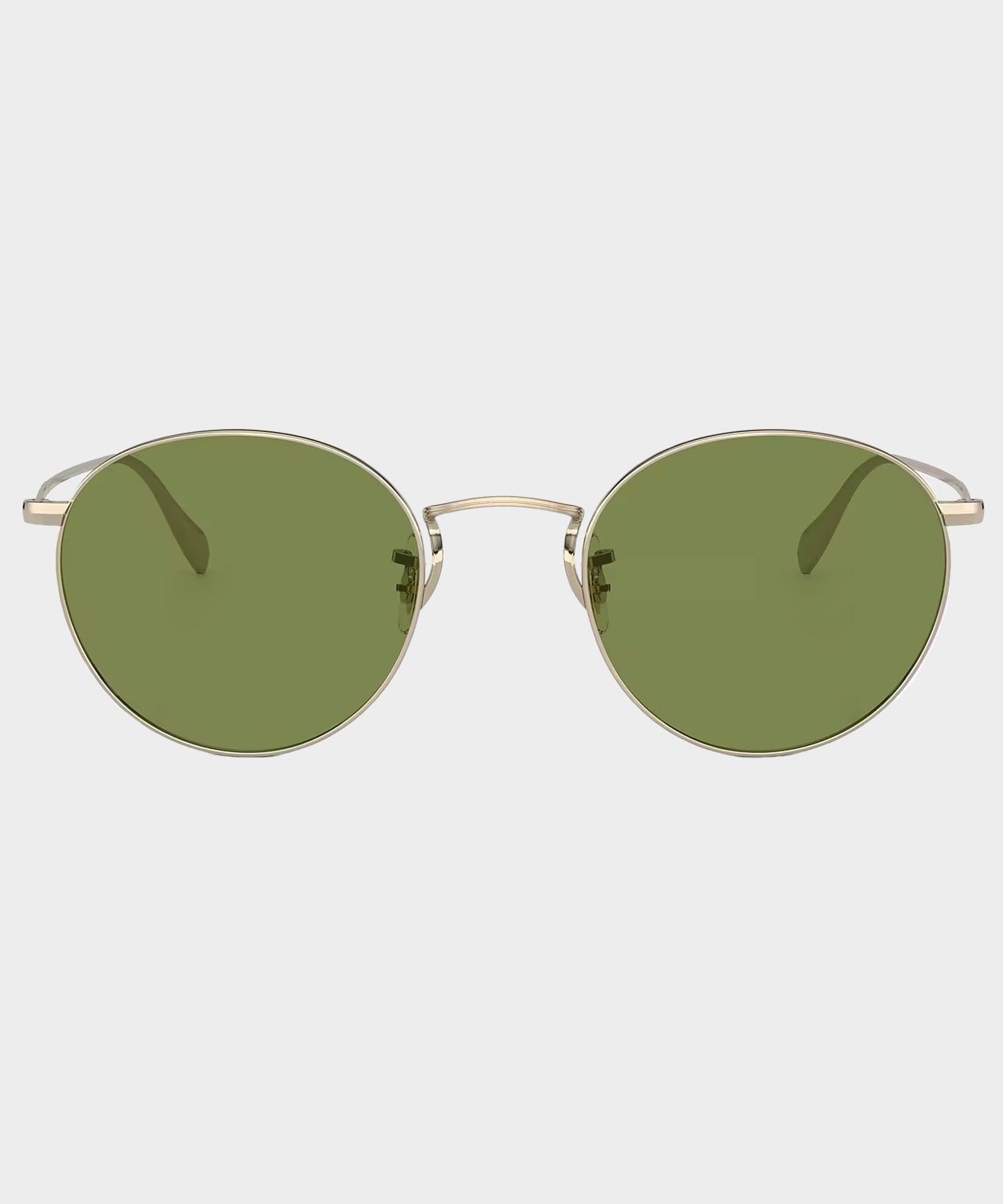 Oliver Peoples Coleridge Sunglasses in Gold With Green Lenses Product Image