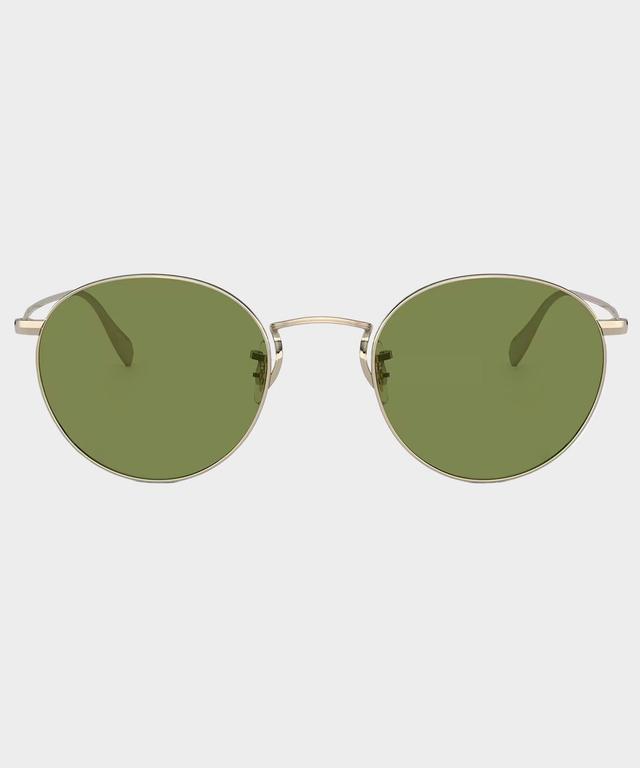 Oliver Peoples Coleridge Sunglasses in Gold With Green Lenses Product Image