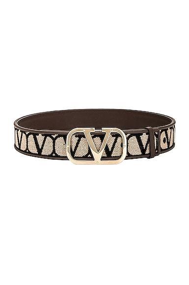 Sculpture Monogram Belt In Naturale  Nero  & Fondant Product Image