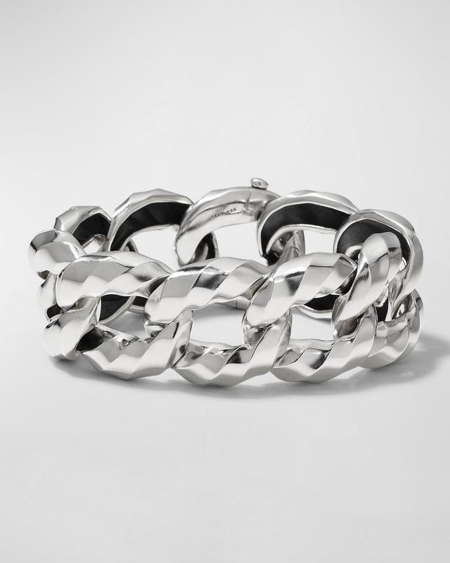 Womens Cable Edge Curb-Chain Bracelet In Sterling Silver Product Image