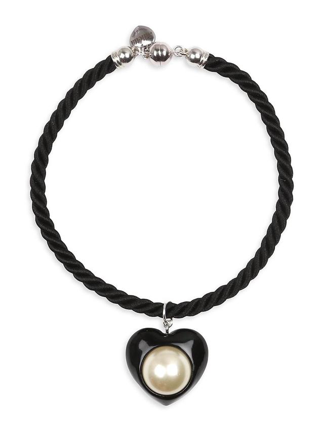 Womens Aya Resin, Enamel & Faux Pearl Cord Choker Product Image