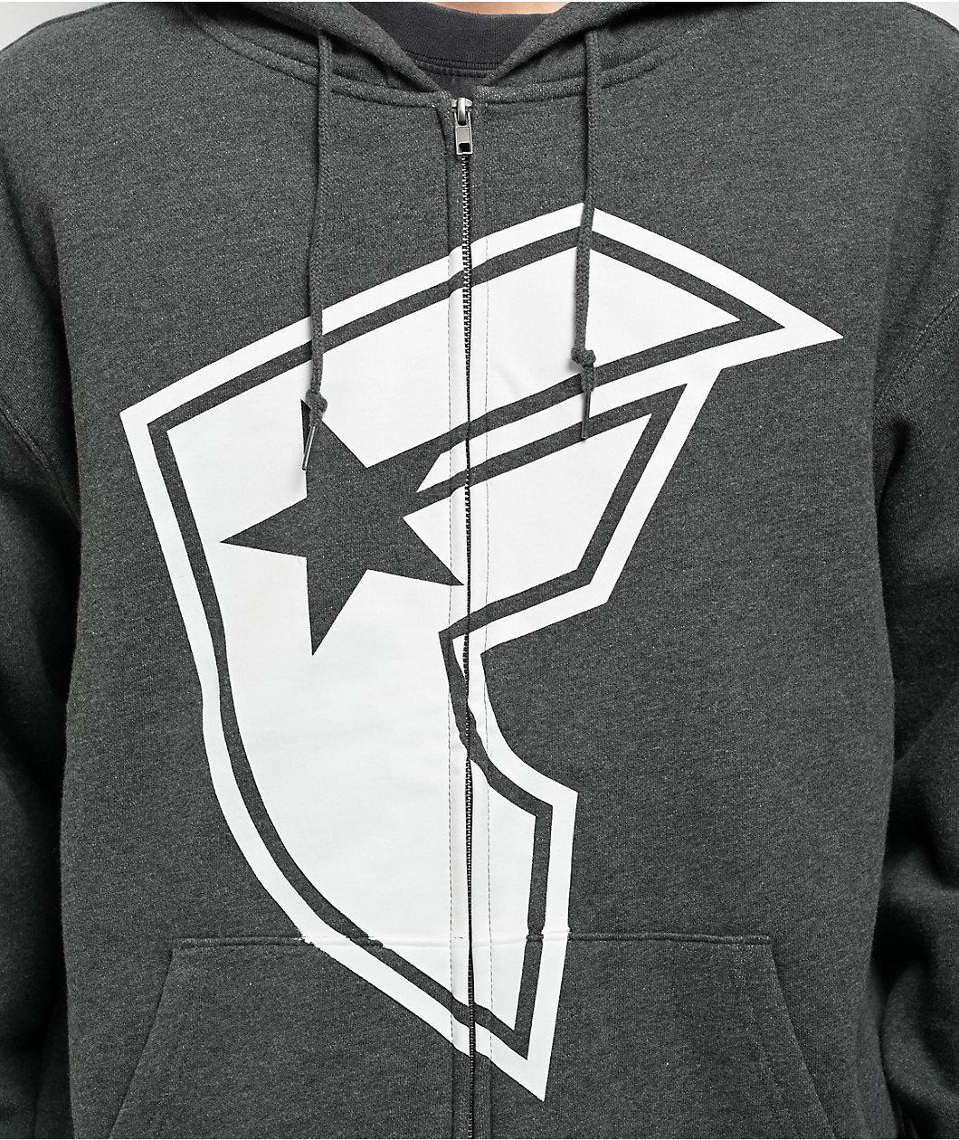 Famous Stars & Straps BOH Grey Zip Hoodie Product Image