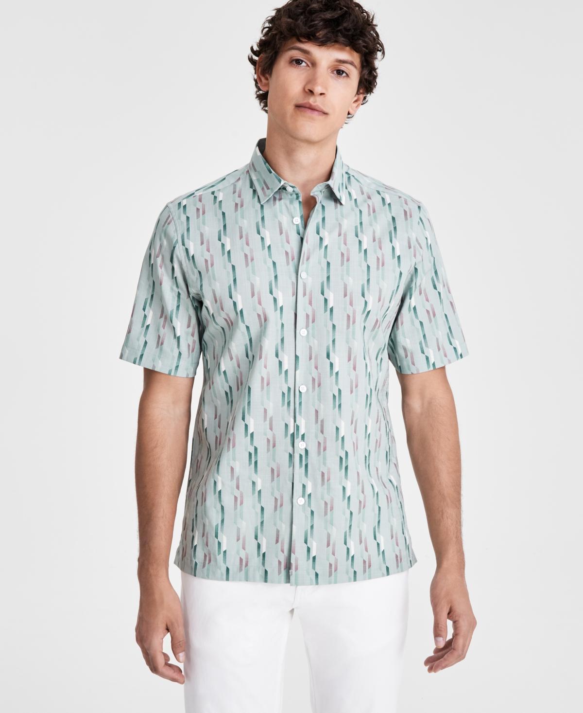 Alfani Mens Nightfall Regular-Fit Geo-Print Button-Down Shirt, Created for Macys Product Image