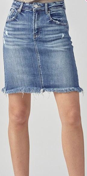 Denim High Rise Mini Skirt Product Image