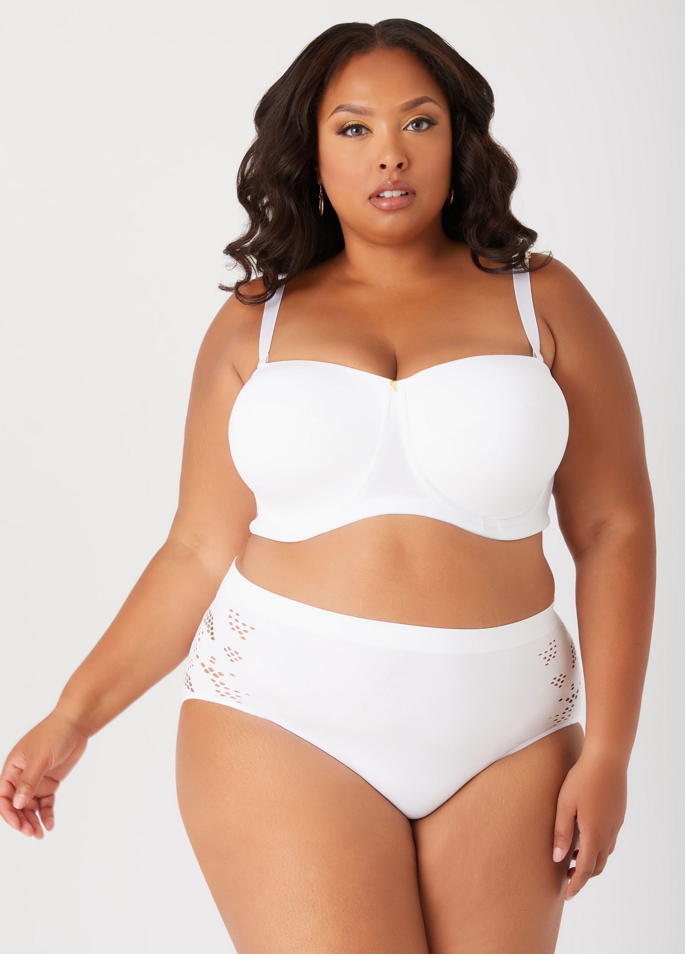 Plus Size Cutout Seamless High Waist Briefs Ashley Stewart Product Image