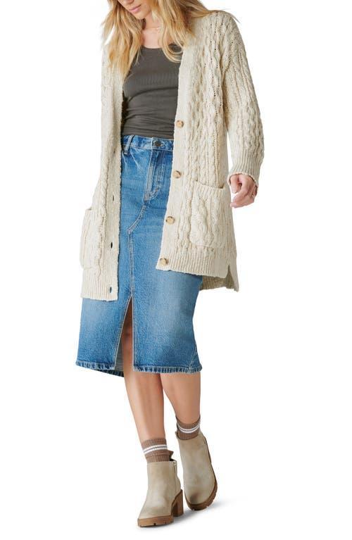Lucky Brand Mixed Cable Stitch Cardigan Product Image