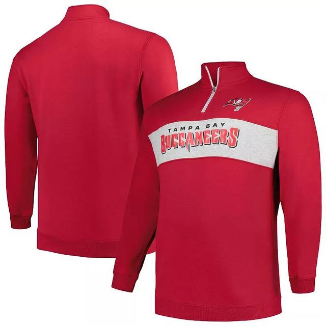 Mens Profile Tampa Bay Buccaneers Big & Tall Fleece Quarter-Zip Jacket Product Image